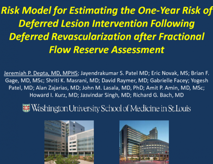 TCT-83. Risk Model for Estimating the One-Year Risk of Deferred Lesion Intervention Following Deferred Revascularization after Fractional Flow Reserve Assessment