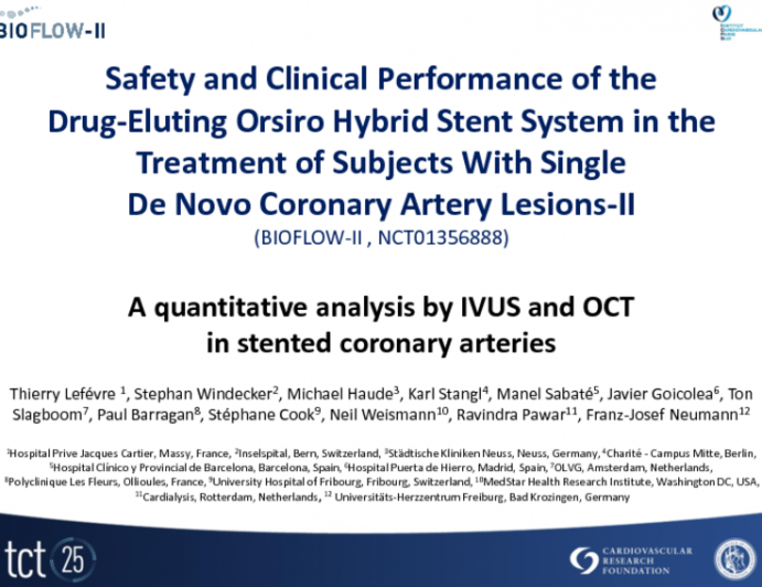 TCT-69. Safety and clinical performance of the drug eluting Orsiro stent in patients with single de novo coronary artery lesions – II (BIOFLOW-II) -A quantitative analysis by IV...