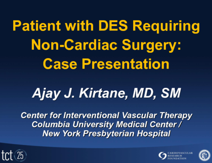 Case 2: Patient Post-DES Requiring Noncardiac Surgery