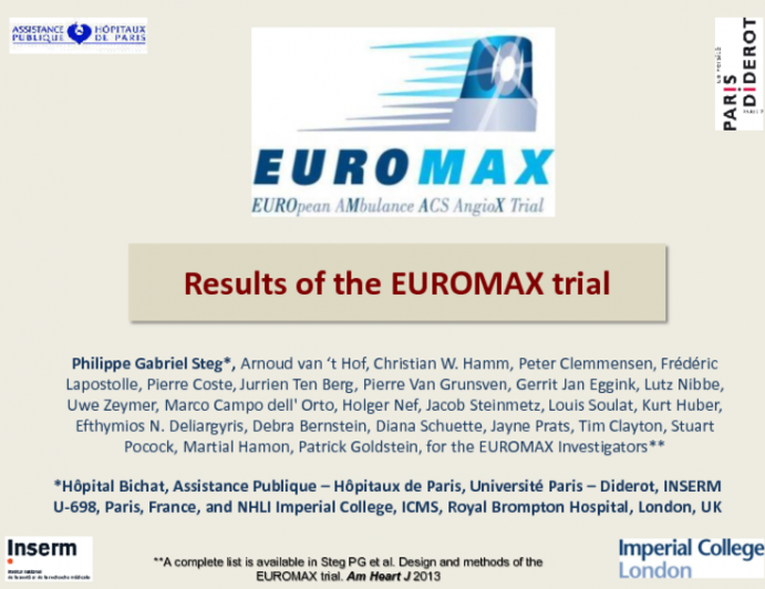 Featured Trial of the Day: EUROMAX: A Prospective, Randomized Trial of Ambulance Initiation of Bivalirudin vs. Heparin ± Glycoprotein IIb/IIIa Inhibitors in Patients with STEMI...