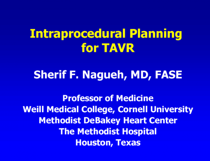 Echocardiographic Imaging Primer for TAVR II. Intraprocedural Planning