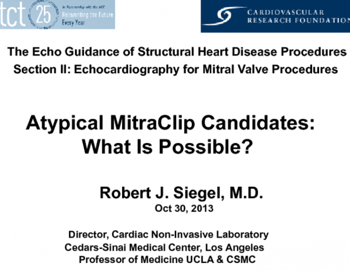 Atypical MitraClip Candidates: What Is Possible?