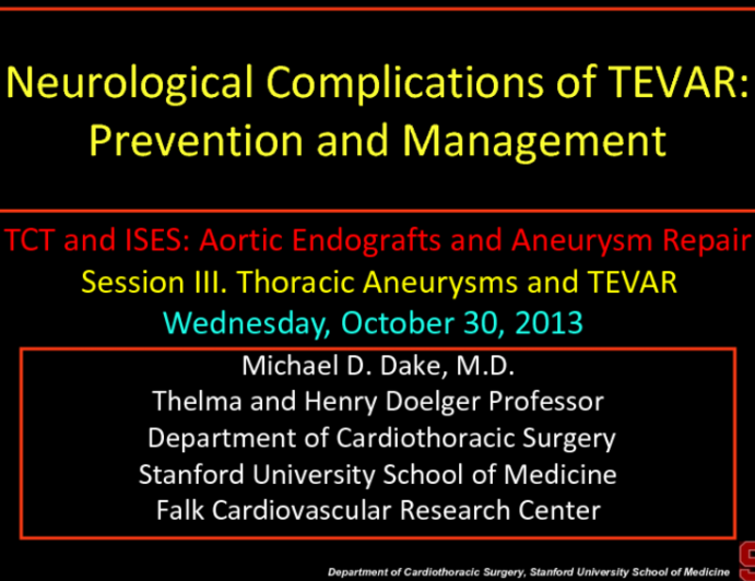 Neurological Complications of TEVAR: Prevention and Management