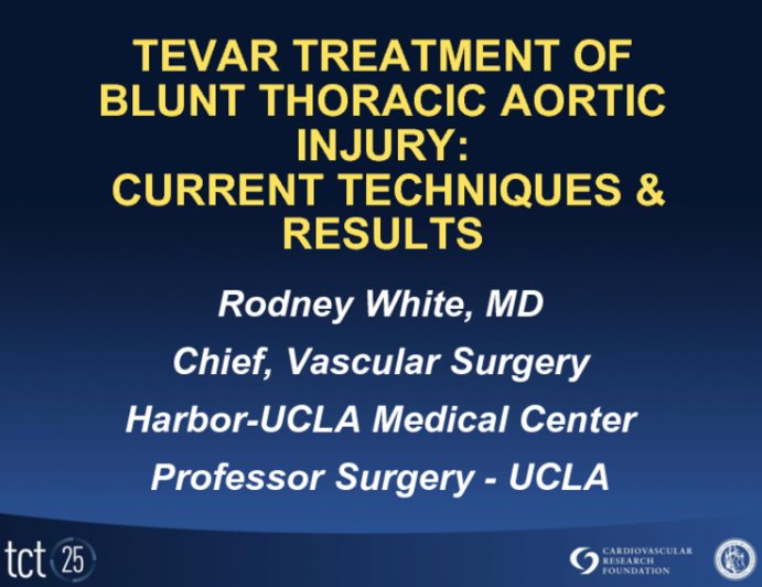 TEVAR Treatment of Blunt Thoracic Aortic Injury: Current Techniques and Results