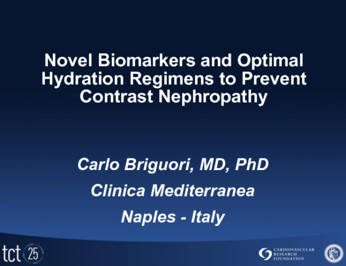 Novel Biomarkers and Optimal Hydration Regimens to Prevent Contrast Nephropathy