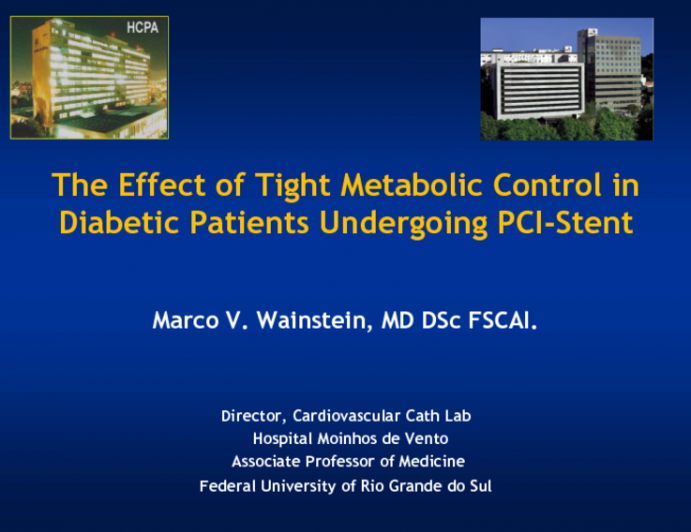 The Effect of Tight Metabolic Control in Diabetic Patients Undergoing PCI