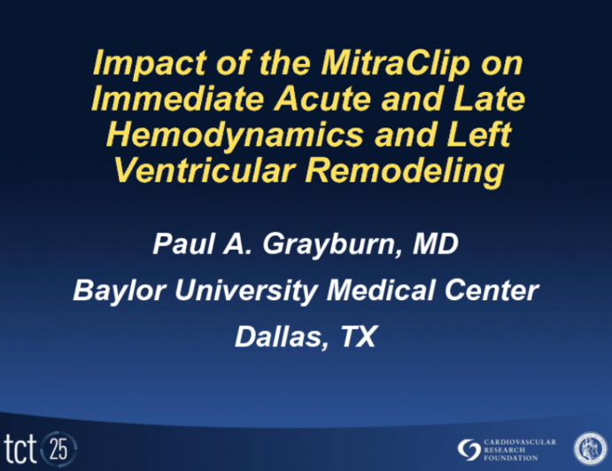 Impact of the MitraClip on Immediate Acute and Late Hemodynamics and Left Ventricular Remodeling