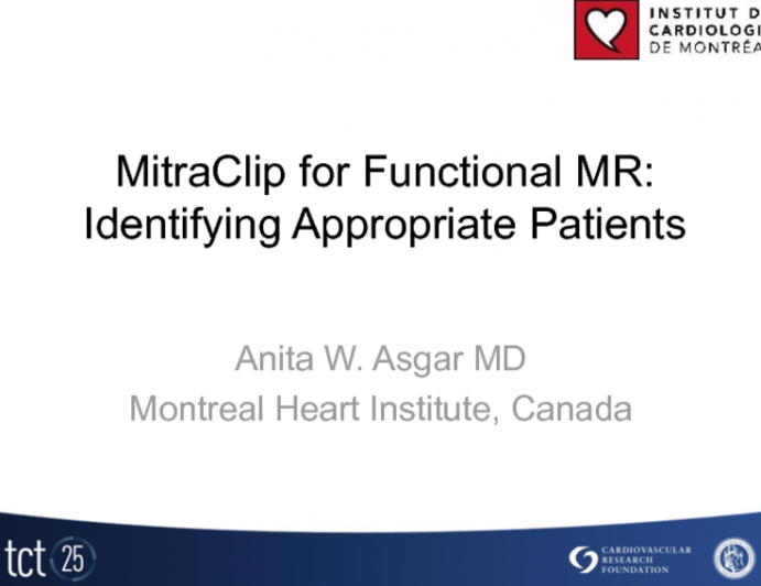 MitraClip Patient Selection for FMR II. Identifying Appropriate Patients