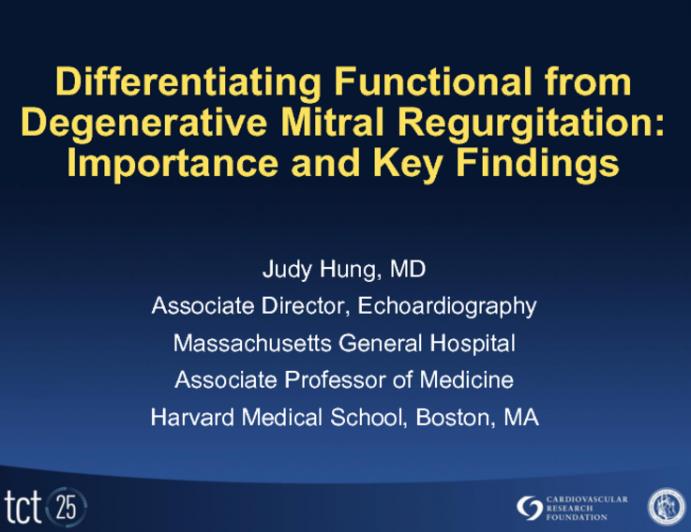 Differentiating Functional from Degenerative MR: Importance and Key Findings