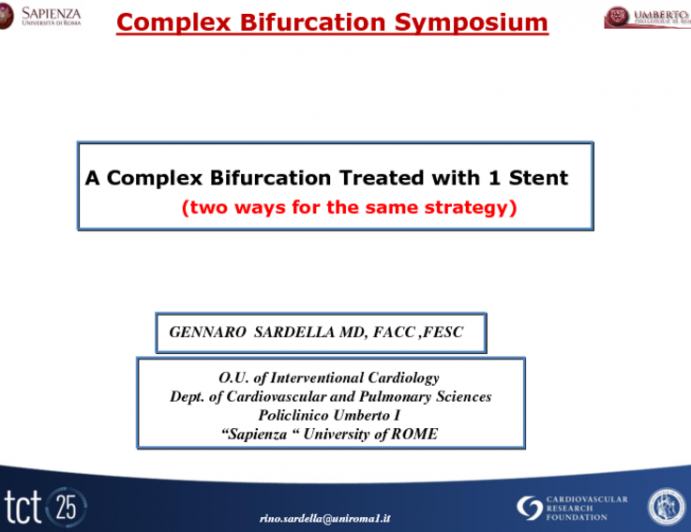 Case 1: A Complex Bifurcation Treated with 1 Stent