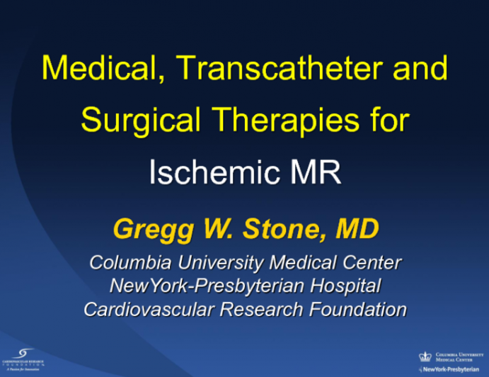 Medical, Transcatheter and Surgical Therapies for Ischemic MR