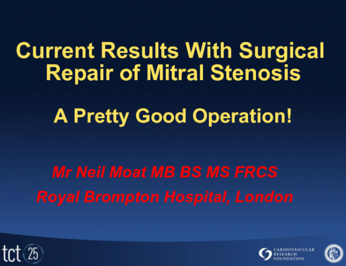 Current Results With Surgical Repair Of Mitral Stenosis: A Pretty Good ...