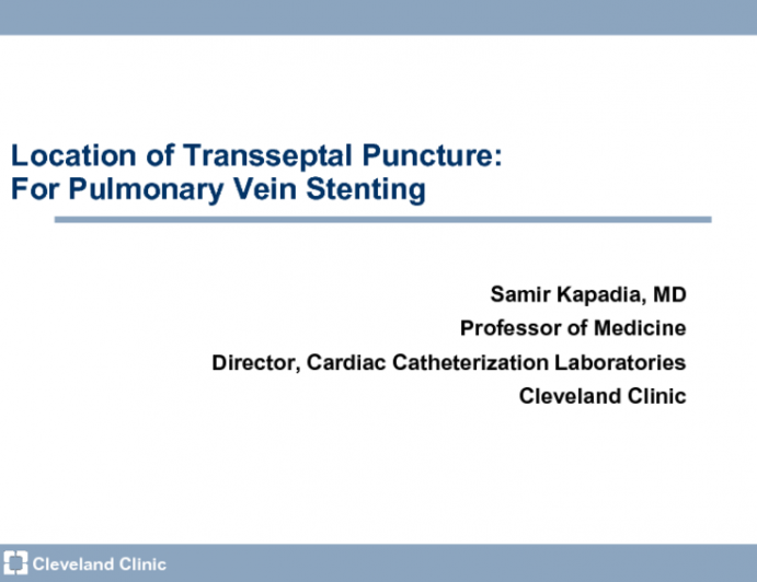 For Pulmonary Vein Stenting