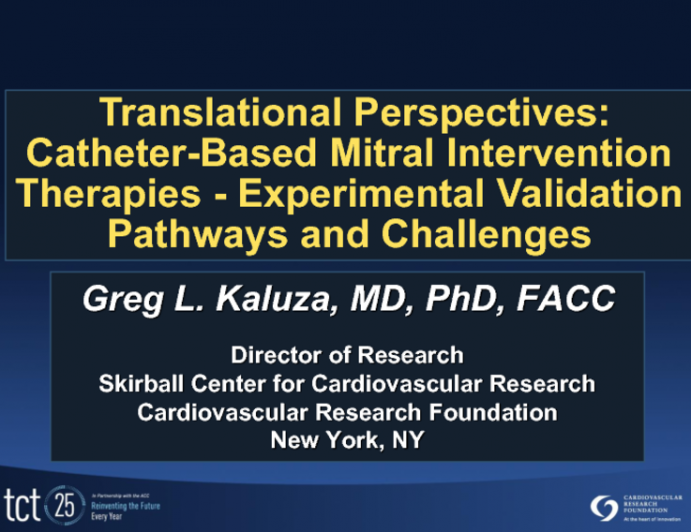 Translational Perspectives: Catheter-Based Mitral Intervention Therapies: Experimental Validation Pathways and Challenges