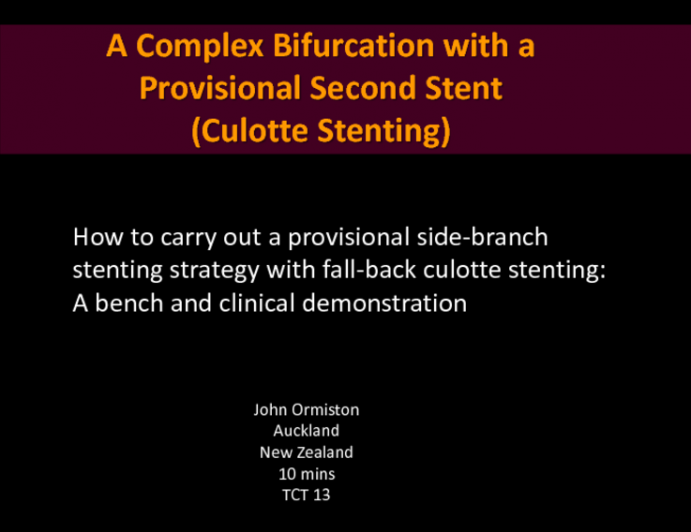 Case 3: A Complex Bifurcation with a Provisional Second Stent Required