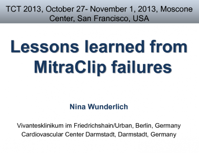 Lessons Learned from Failed MitraClip Cases