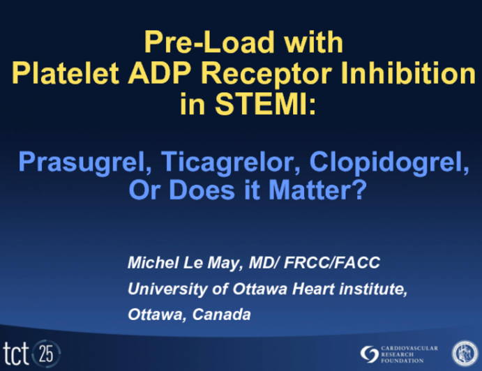 Pre-load wtih Platelet ADP Receptor Inhibition in STEMI: Prasugrel, Ticagrelor, Clopidogrel, Or Does it Matter?