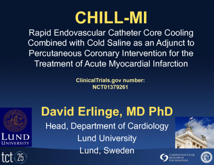 CHILL-MI: A Prospective, Randomized Trial of Therapeutic Hypothermia in Patients with Acute Myocardial Infarction Undergoing Primary PCI