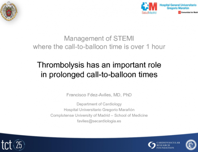 Motion: There is No Role for Thrombolysis in Modern STEMI Management - Against: Thrombolysis Has an Important Role in Prolonged Call-to-Balloon Times