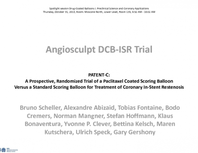 Angiosculpt DCB-ISR Trial