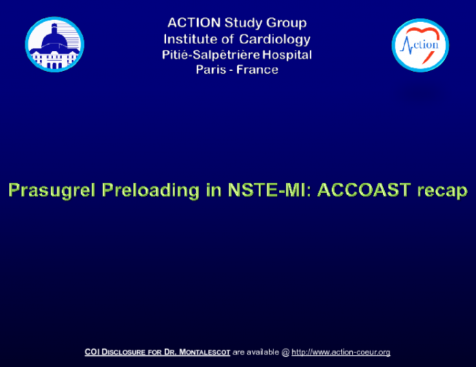 Prasugrel Preloading in NSTEMI: ACCOAST Recap