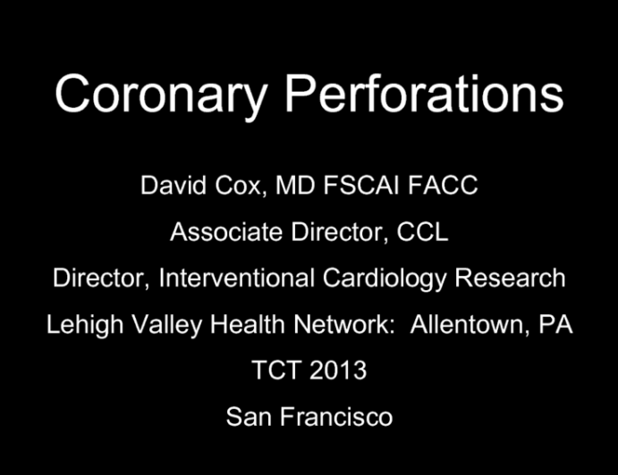 Coronary Perforation: Causes and Acute Management