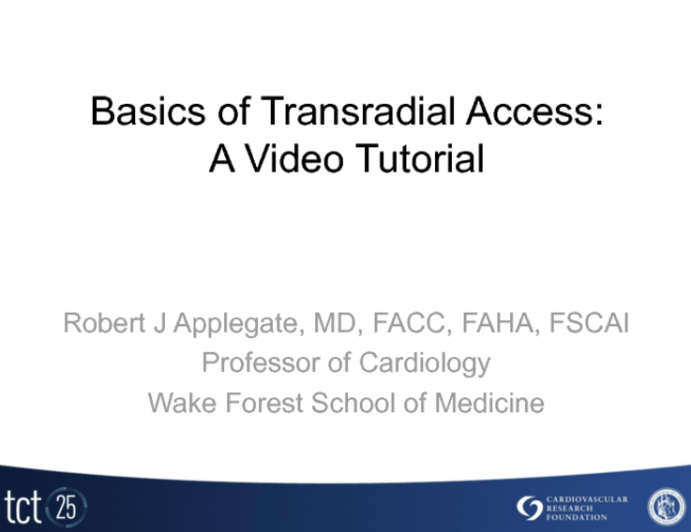 Basics of Transradial Access: A Video Tutorial