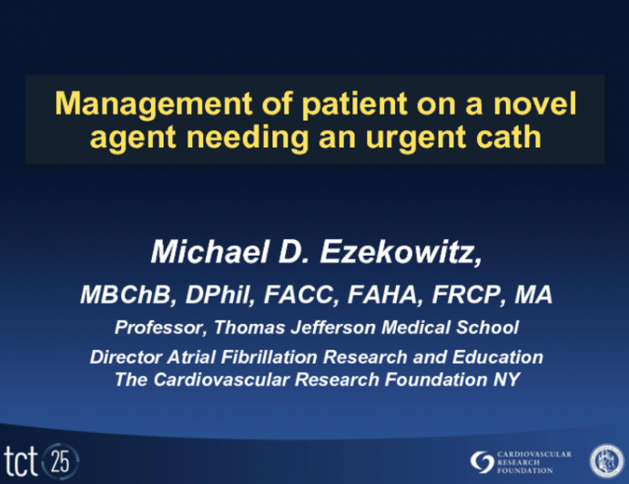 Management of a Patient on Novel Oral Anticoagulants Needing Urgent Cath