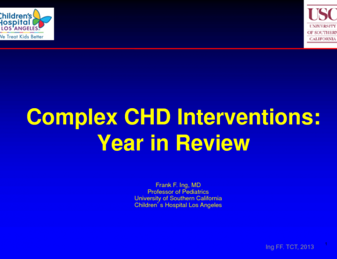 Complex Congenital Heart Disease Intervention: Year in Review