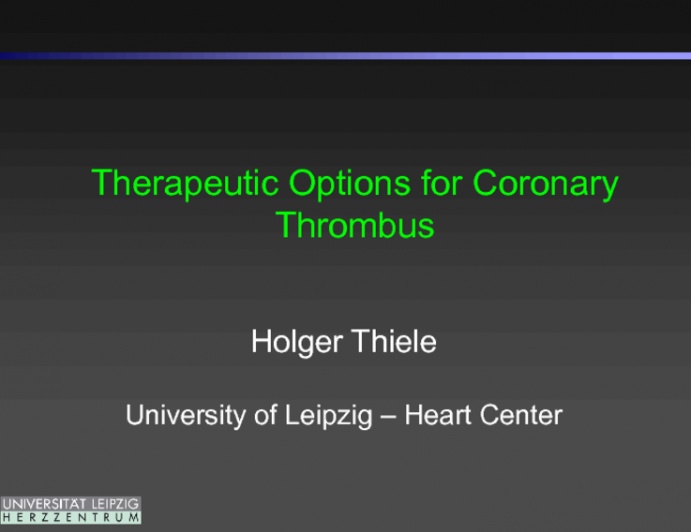 Therapeutic Options for Coronary Thrombus