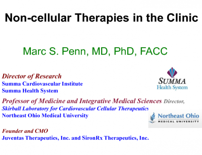 Non-cellular Therapies in the Clinic: SDF-1 and Other Agents