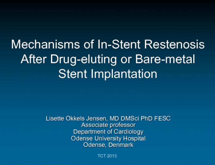 Case II: IVUS Guided Diagnosis and Therapy of In-Stent Restenosis