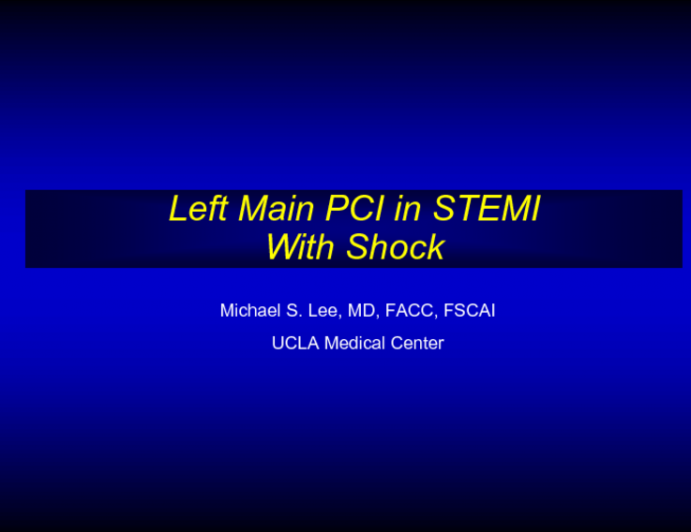 Case #7: Left Main PCI in the Patient Presenting with Cardiogenic Shock