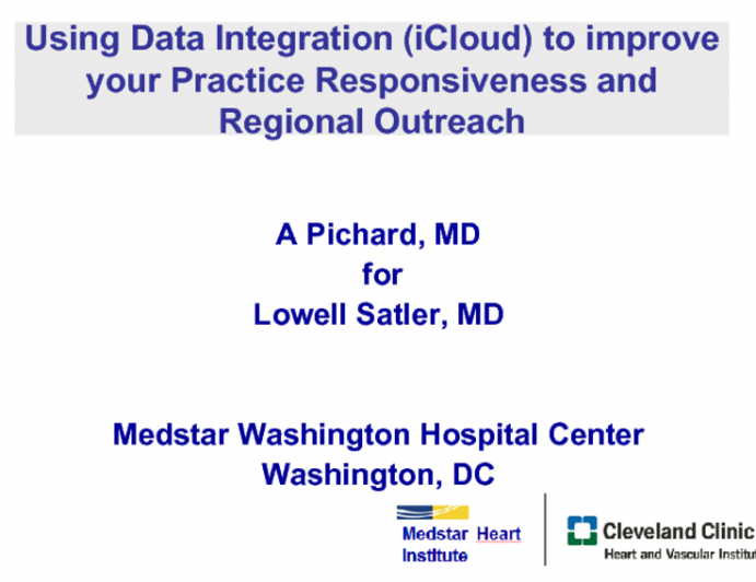 Using Data ("Cloud") Integration to Improve Your Practice's Responsiveness and Regional 	Outreach