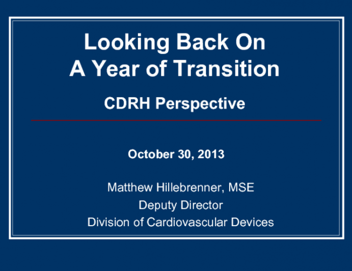 FDA-CDRH Perspectives