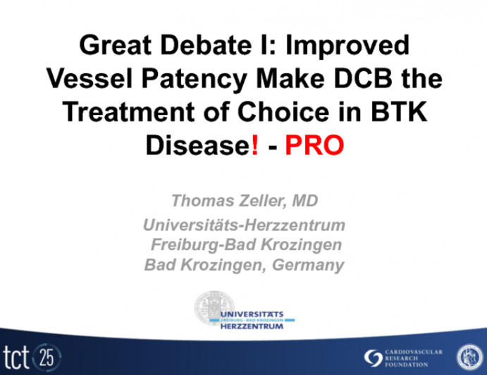 PRO: Improved Vessel Patency Make Drug-Coated Balloons the Device of Choice for BTK Intervention!