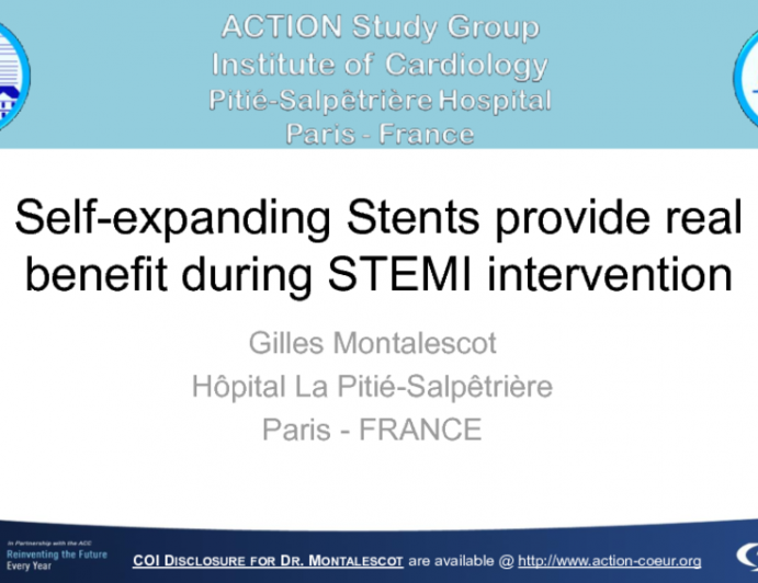 Self-Expanding Stents Provide a Real Benefit During STEMI Intervention!