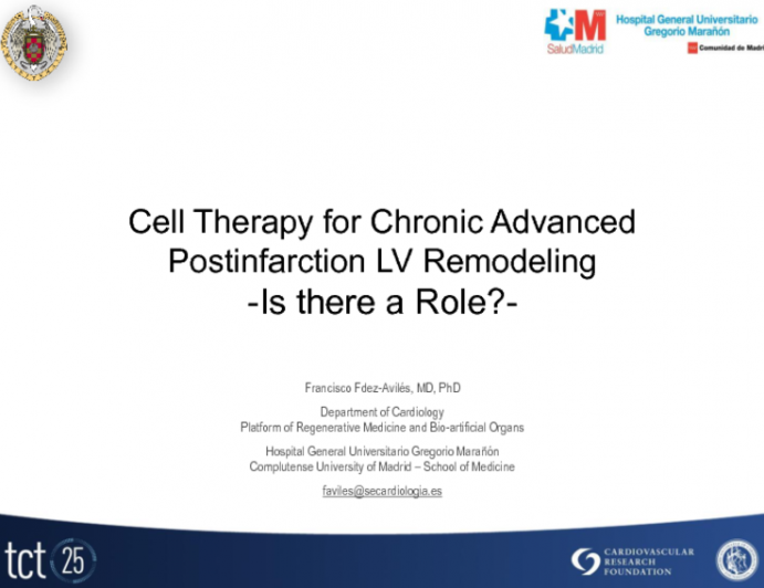 Cell Therapy for Chronic Advanced Posinfarction Remodeling. Is there a Role?