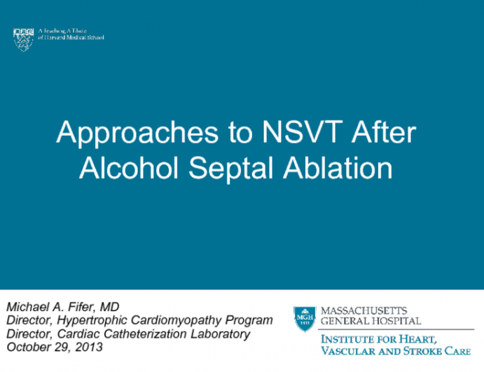 Case Presentation and Topic Review: Approaches to NSVT After Alcohol Septal Ablation