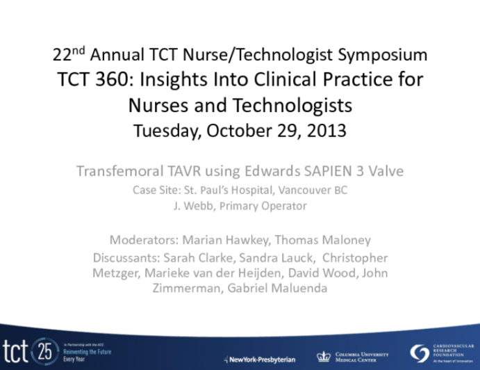 Case 4: TAVR with Sapien 3 (St. Paul's Hospital/University of British Columbia, Vancouver, Canada)