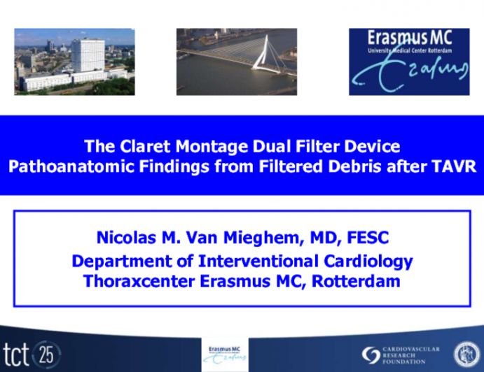 The Claret Montage Dual Filter Device: Pathoanatomic Findings from Filtered Debris after TAVR