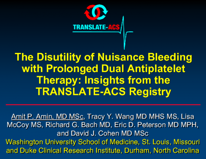 The Disutility of Nuisance Bleeding: Insights from the TRANSLATE ACS Registry