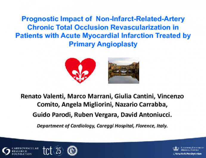 Prognostic Impact of  Non-Infarct-Related-Artery Chronic Total Occlusion Revascularization in Patients with Acute Myocardial Infarction Treated by Primary Angioplasty