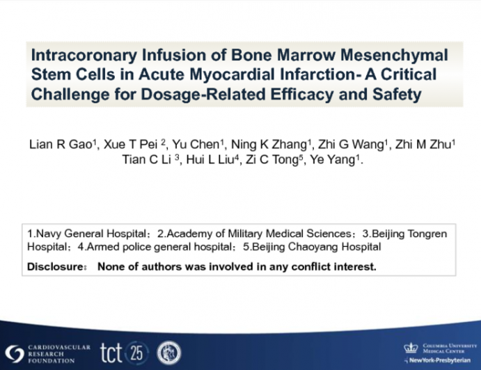 Intracoronary Infusion of Bone Marrow Mesenchymal Stem Cells in Acute Myocardial Infarction- A Critical Challenge for Dosage-Related Efficacy and Safety