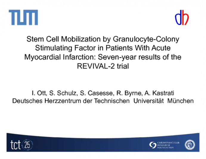Stem Cell Mobilization by Granulocyte-Colony Stimulating Factor in Patients With Acute Myocardial Infarction: Five-year results of the REVIVAL-2 trial