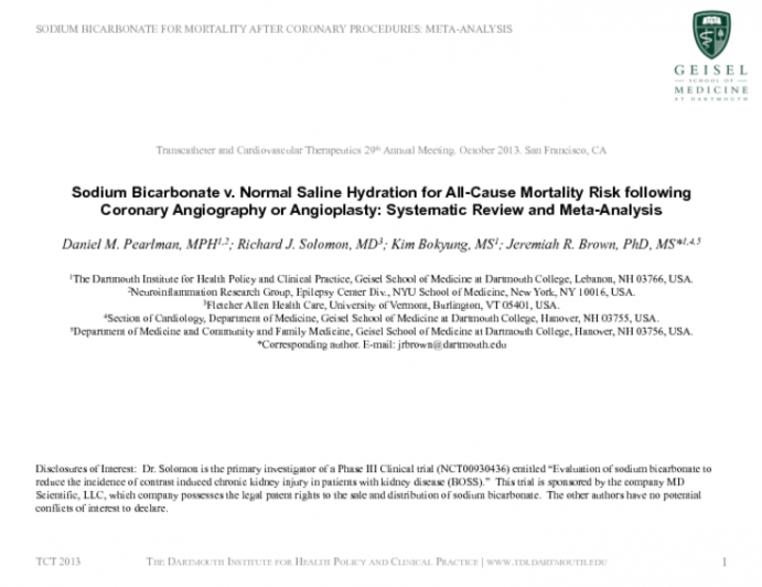 Sodium bicarbonate versus normal saline hydration for mortality: a meta-analysis of randomized controlled trials