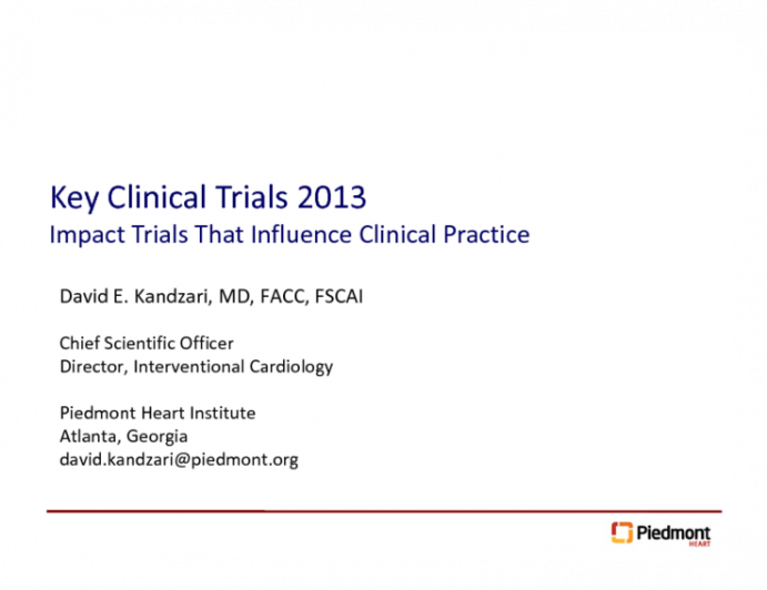 Show Me the Data: Key Clinical Trials in 2012-2013