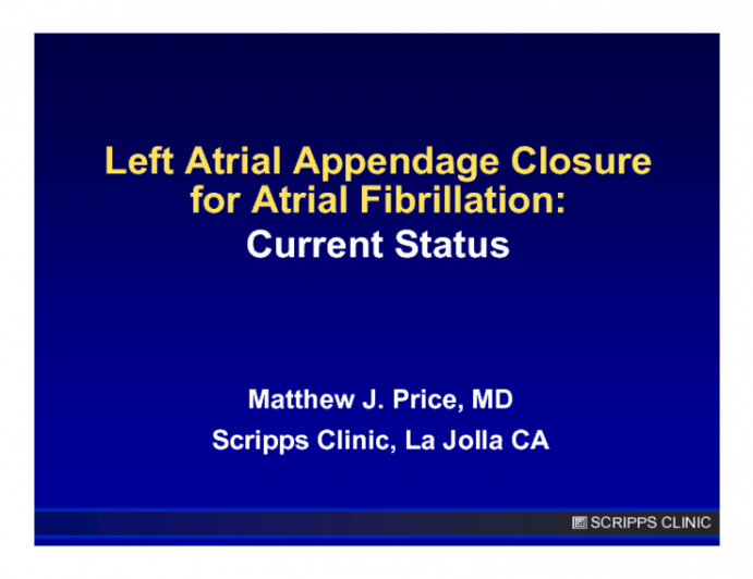 Left Atrial Appendage Closure for Atrial Fibrillation: Current Status