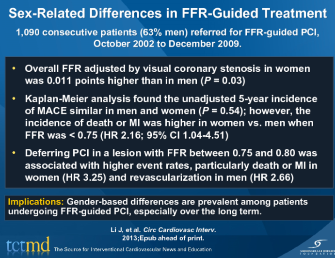 Sex-Related Differences in FFR-Guided Treatment