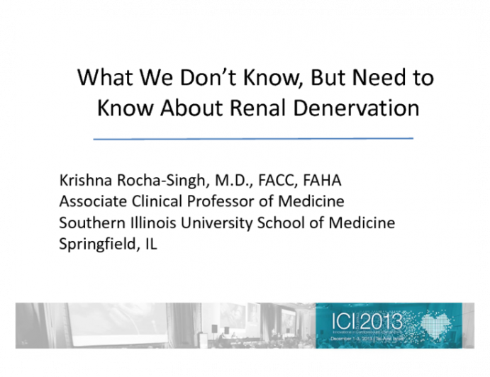 What We Don’t Know, But Need to Know About Renal Denervation